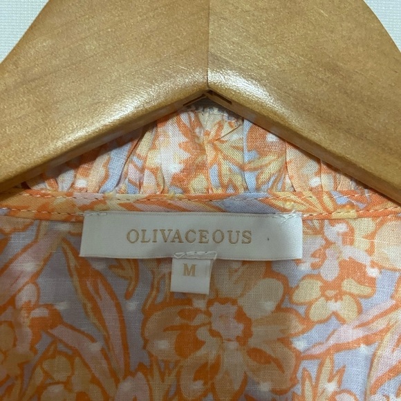 Olivacious LIKE NEW Athena ruffle sleeve pleated feminine tassel blouse M - Picture 5 of 7